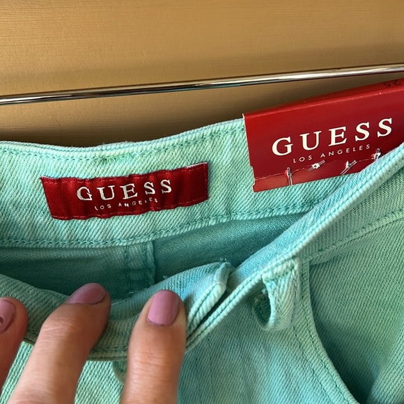 Guess Jeans New w Tag Sz 25 Cosmo High Rise Wide Leg in Ocean Breeze - Picture 3 of 10